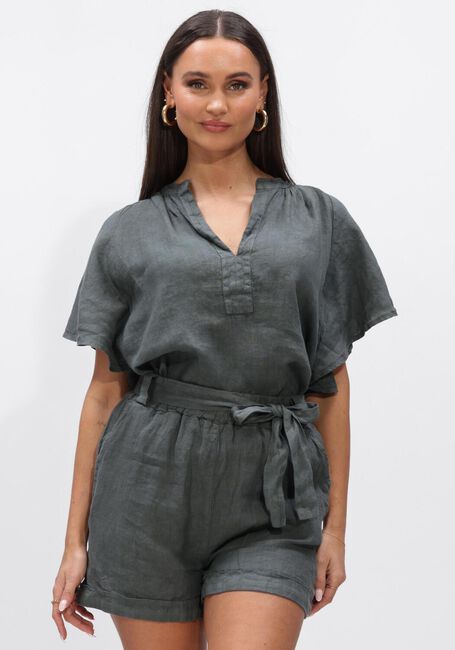 BY-BAR Haut VINA LINNEN BLOUSE Vert fonc&eacute; - large