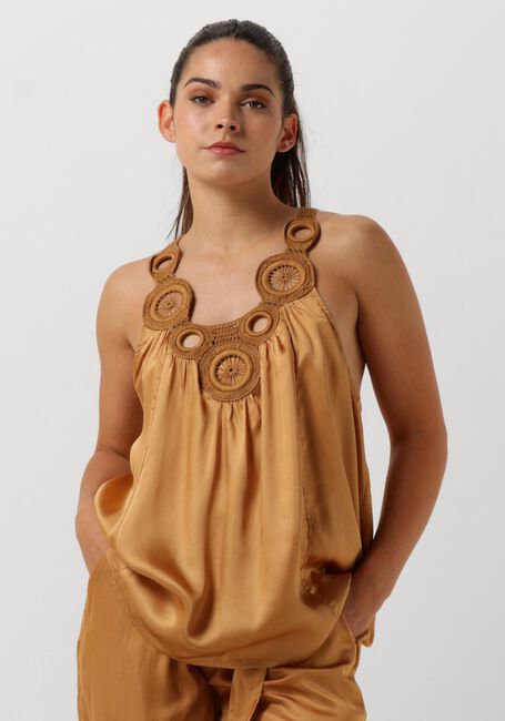 SUMMUM Haut SINGLET SOLID SATIN en camel - large