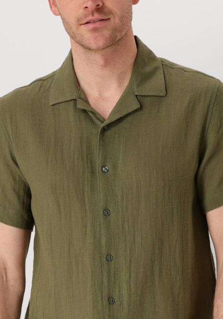Olijf ANERKJENDT Casual overhemd AKLEON STRUCTURE S/S SHIRT 3 - large