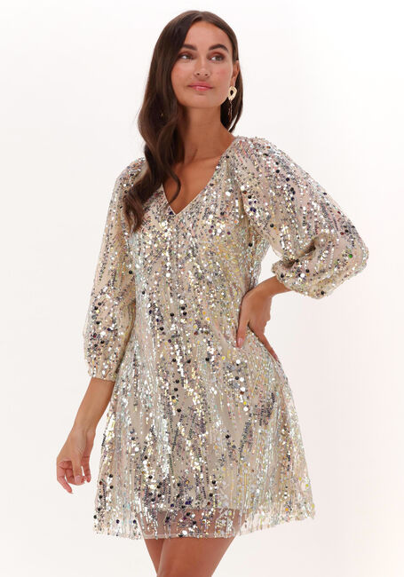 Beige NEO NOIR Mini jurk SLOANE MULTI SEQUINS DRESS - large