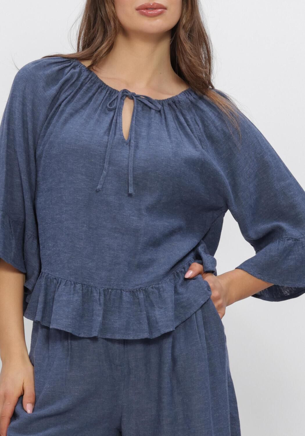 Blauwe MSCH COPENHAGEN  MSCHVIANA GINIA 2/4 TOP - large