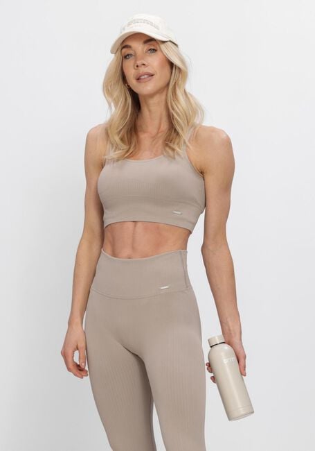 Grijze AIM'N Top HIGH SUPPORT RIBBED BRA - large
