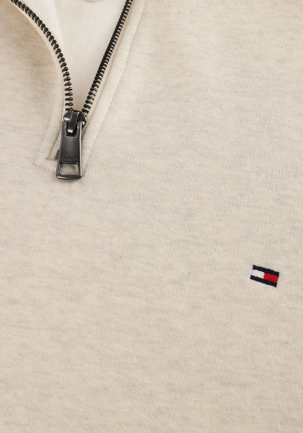 Ecru TOMMY HILFIGER Trui ESSENTIAL FLEECE 1/4 ZIP - large