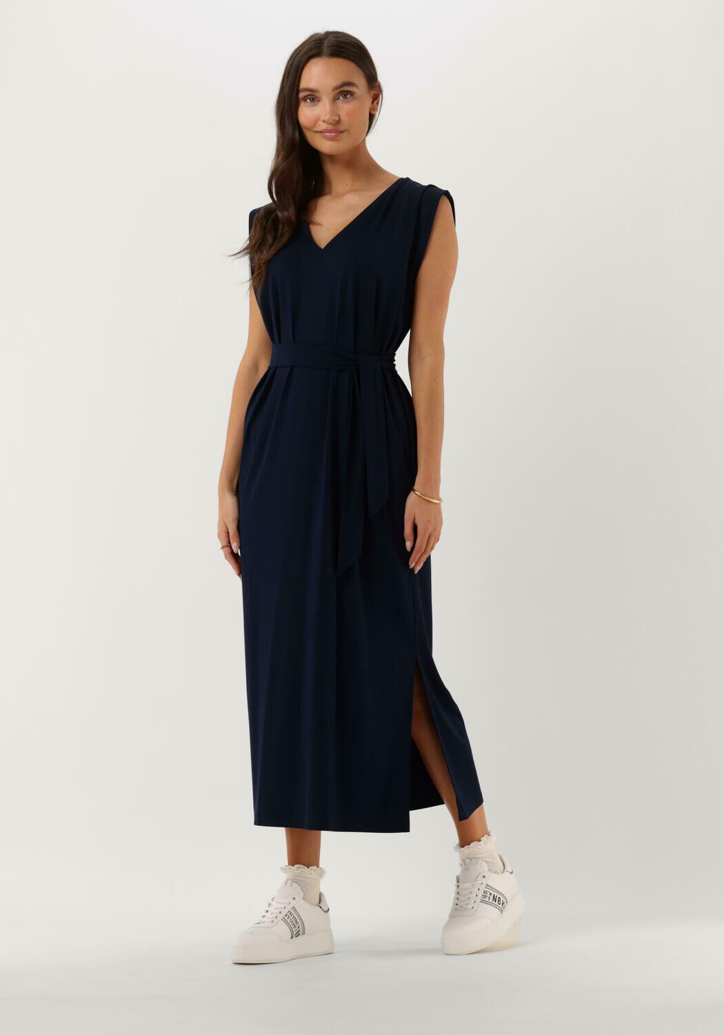Donkerblauwe midi jurk hotsell
