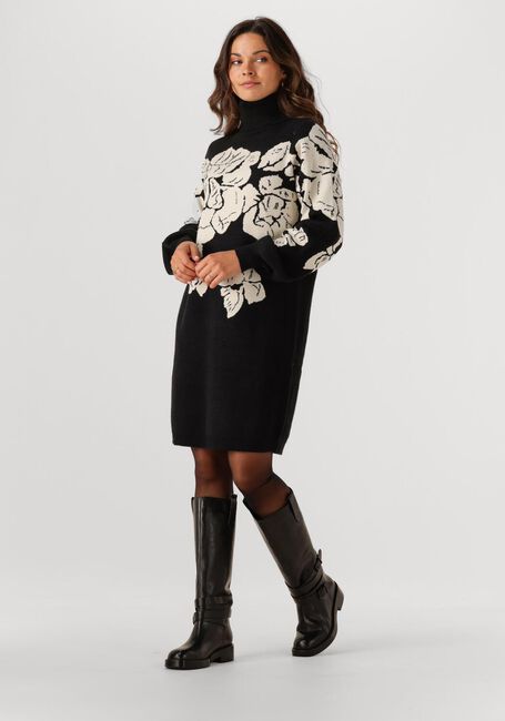 Zwarte OBJECT Mini jurk OBJRAY L/S KNIT ROLLNECK DRESS - large