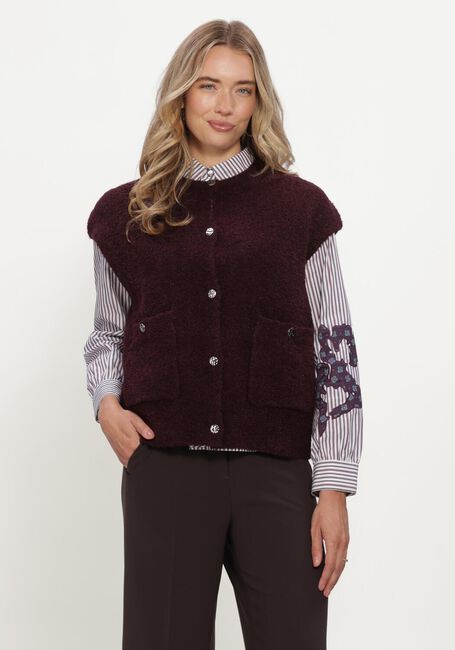 STUDIO AR IDONY BOUCLE KNIT Pulls & Gilets Bordeaux - large