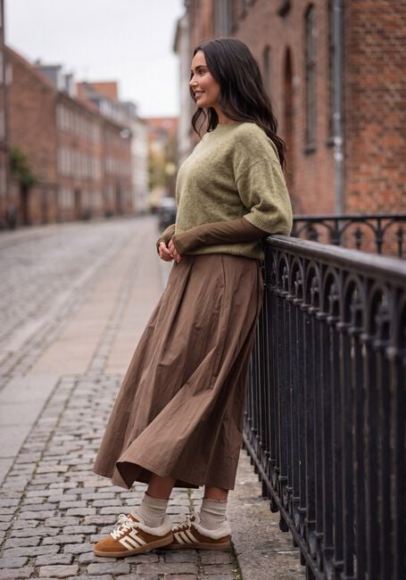 Groene MINUS Trui MSCHERYL KNIT PULLOVER - large