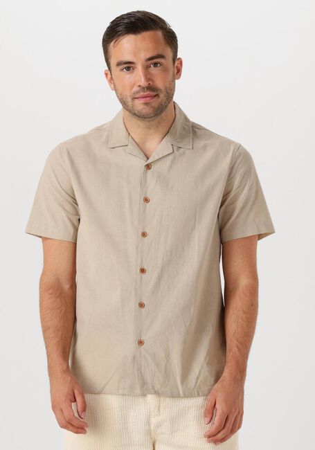 ANERKJENDT AKLEO SSS COT/LINEN SHIRT Chemises en beige - large