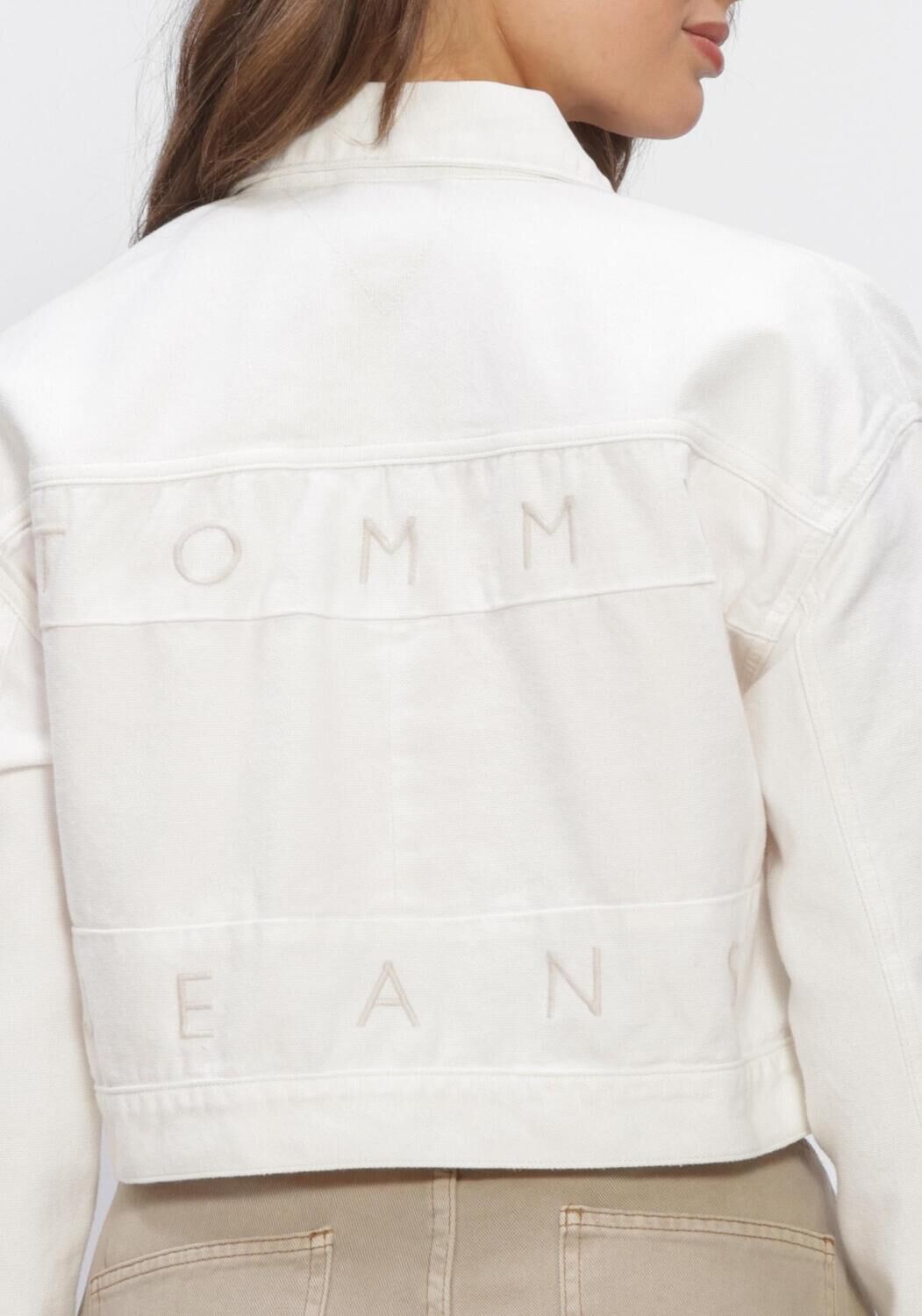 TOMMY JEANS Veste en jean OVSZ CROP TRCKR JCKT FLG BJ6099 en blanc - large