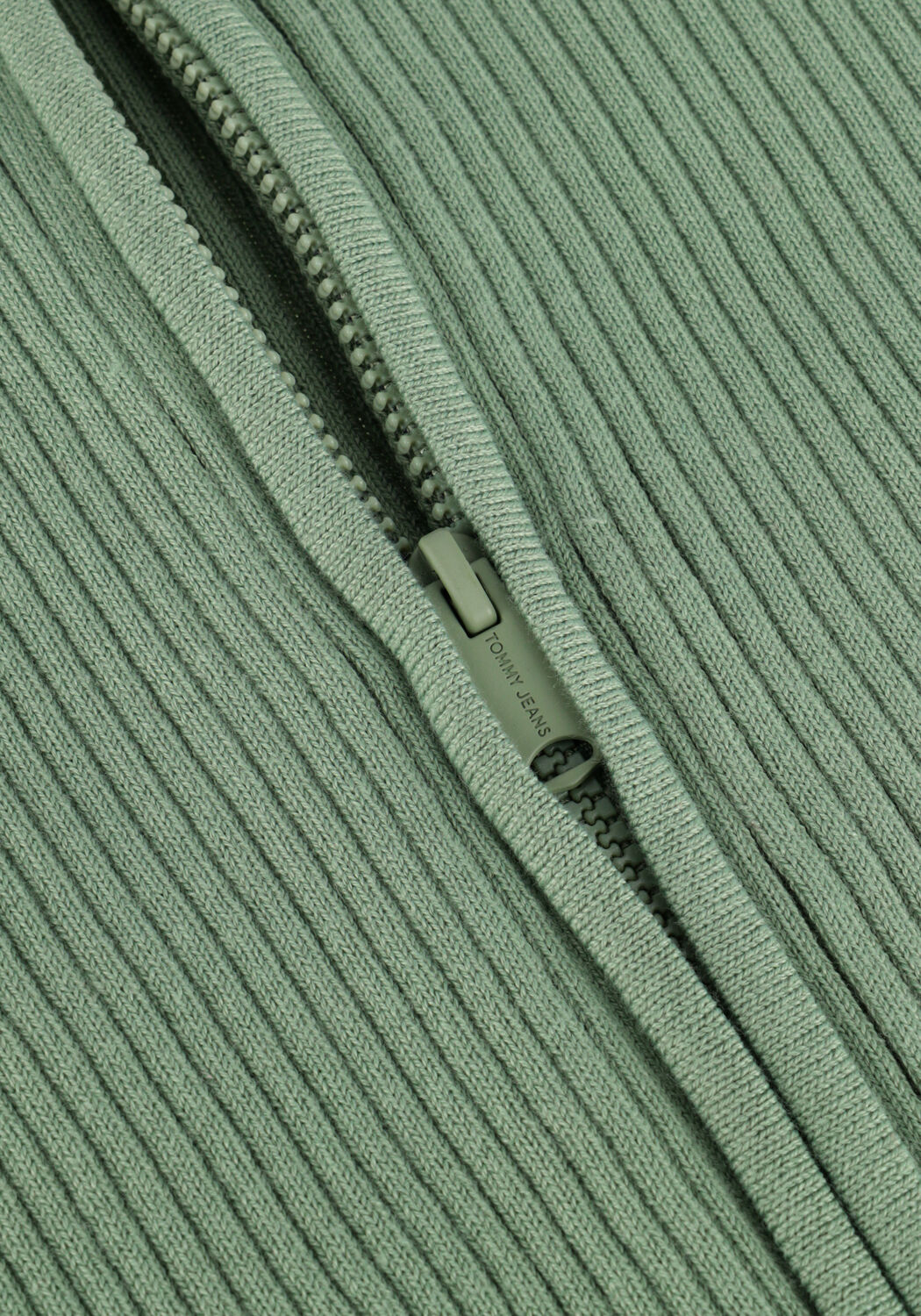 Groene TOMMY JEANS Vest TJW BADGE ZIP TRHU SWEATER - large