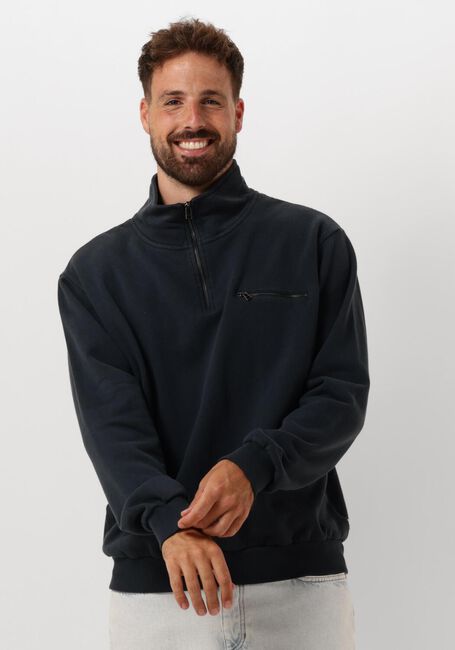 FORÉT Chandail LOG HALF ZIP SWEATSHIRT Bleu foncé - large