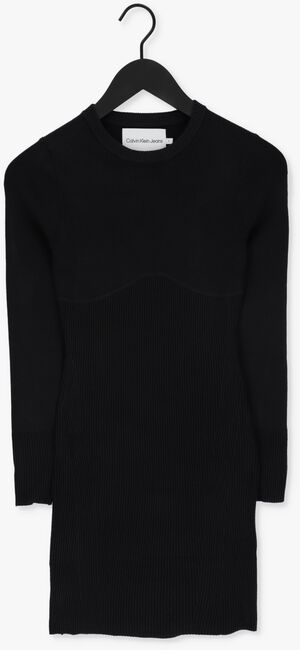 CALVIN KLEIN Mini robe BADGE KNITTED SLEEVES DRESS en noir - large