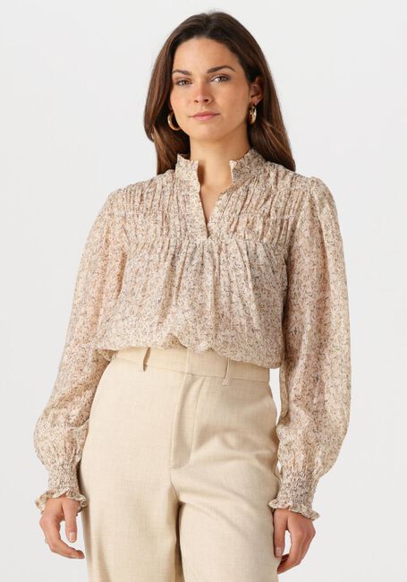 Ecru NEO NOIR  SELFINA GRAPHIC FLOWER BLOUSE - large