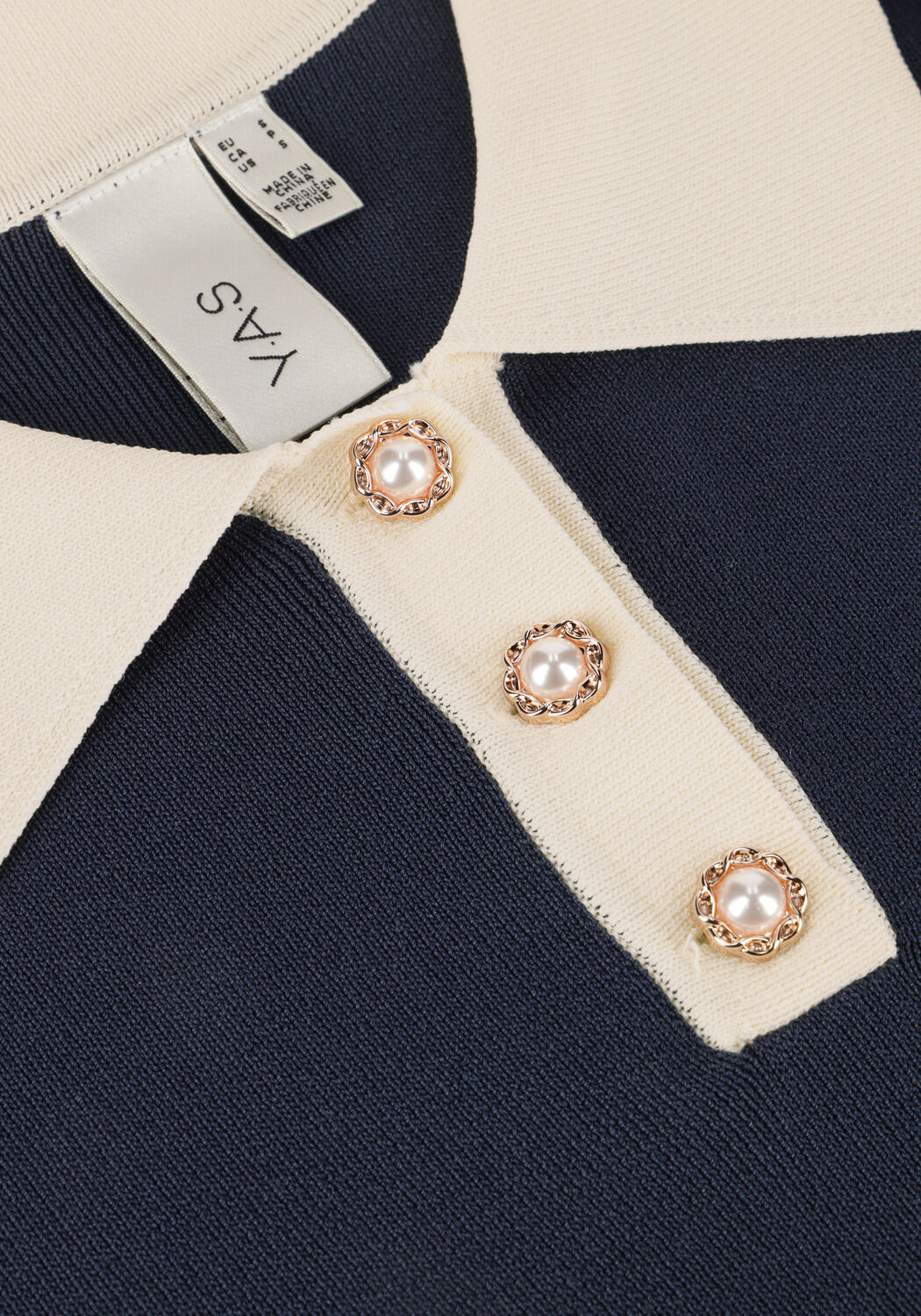 Donkerblauwe Y.A.S. Top YASMILLE SS KNIT PULLOVER - large