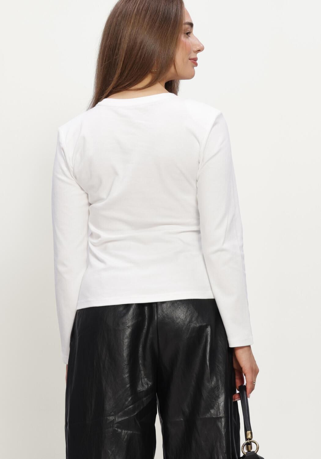 Witte CO'COUTURE  ORIANECC LS PLEAT TIE TEE - large