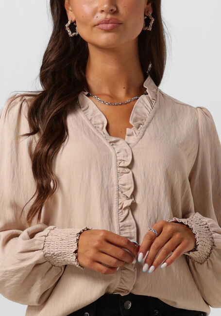 Beige CO'COUTURE  SUEDA FRILL SHIRT - large