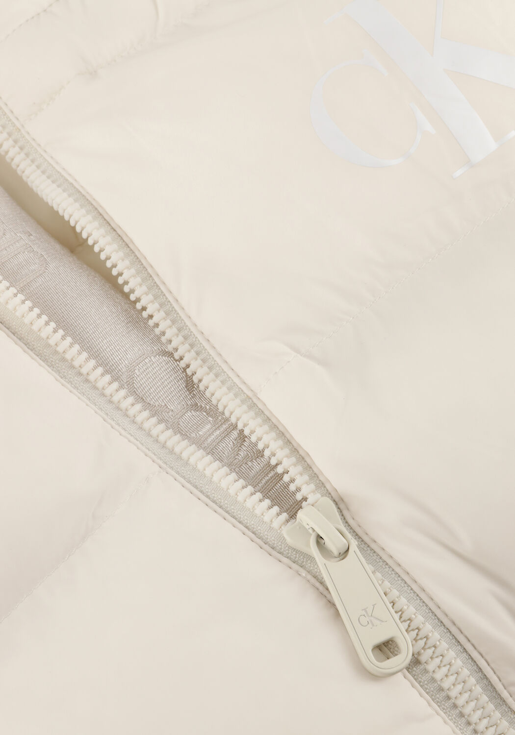 CALVIN KLEIN Veste matelass&eacute; LS NYLON MONGRAM PUFFER JKT &Eacute;cru - large