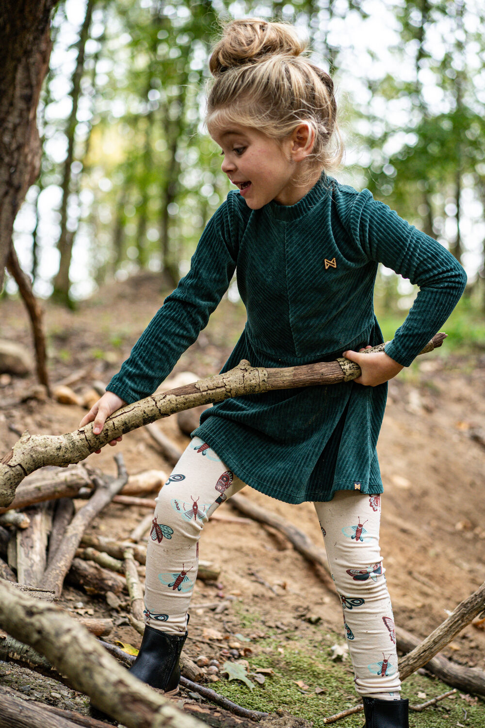 Donkergroene KOKO NOKO Mini jurk Q52966 - large