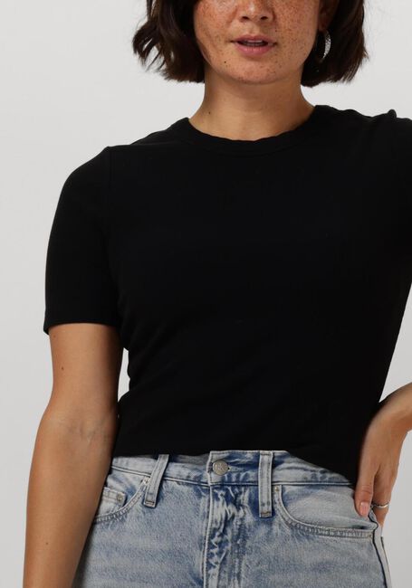 Zwarte CATWALK JUNKIE T-shirt RIBBED TEE - large