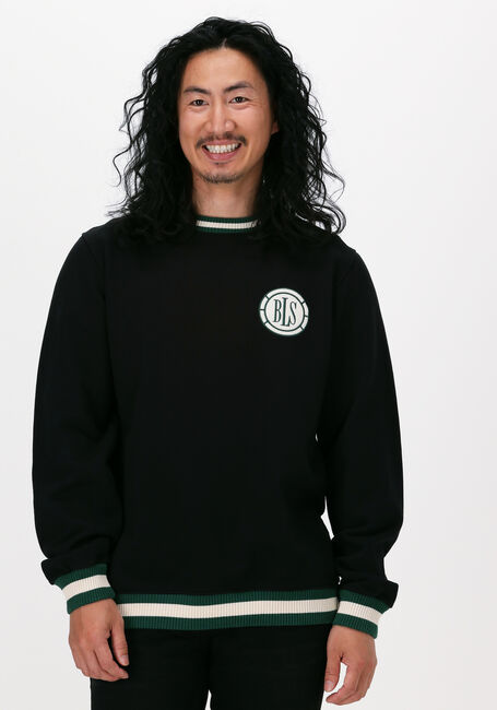 BLS HAFNIA Chandail COMPASS CHEST APPLIQUE CREWNEC en noir - large
