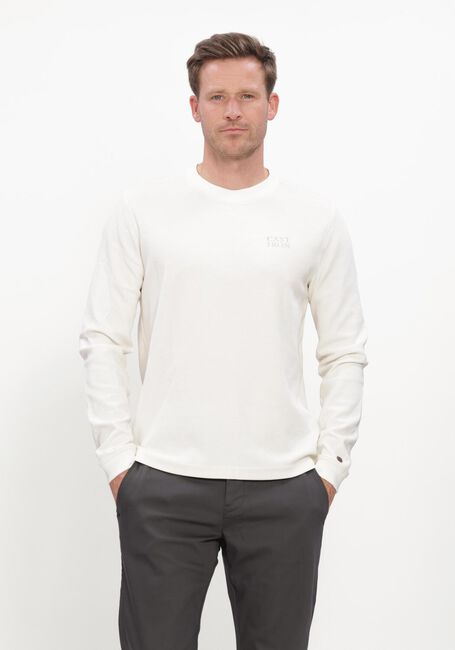 Gebroken wit CAST IRON T-shirt LONG SLEEVE R-NECK REGULAR FIT WAFFLE - large