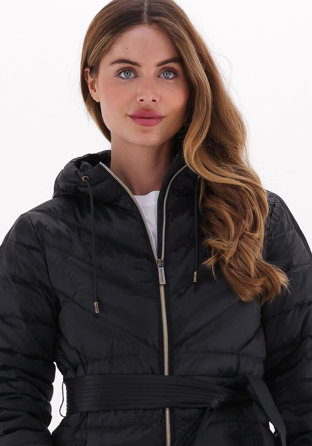 michael kors veste matelass long fitted puffer en noir