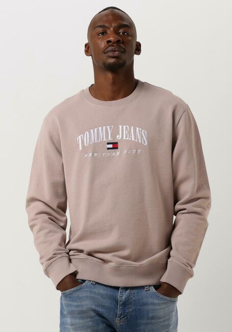 TOMMY JEANS Chandail TJM REG SMALL VARSITY CREW en beige - large