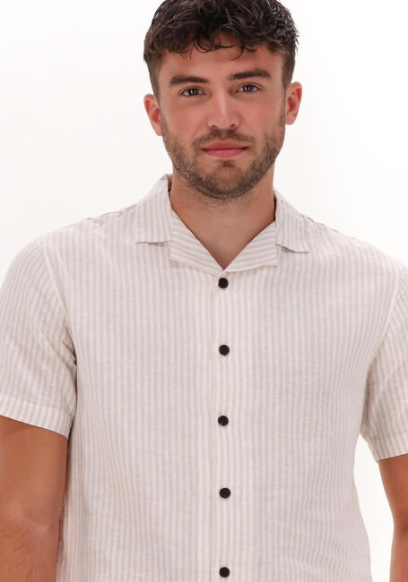 ANERKJENDT Chemise décontracté AKLEO COT/LIN STRIPE SHIRT en beige - large