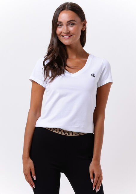 CALVIN KLEIN T-shirt CK EMBROIDERY STRETCH en blanc - large