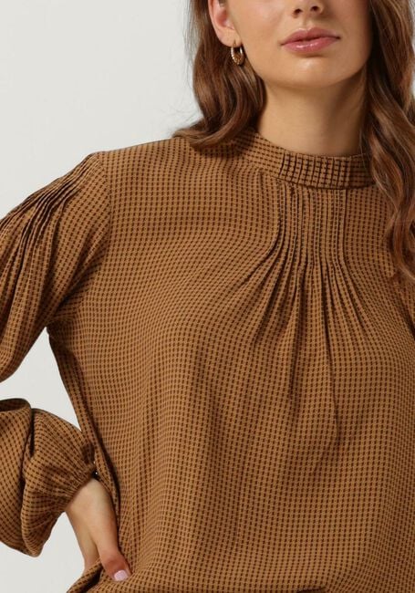 MOS MOSH FINA PEPITA BLOUSE Blouses en marron - large