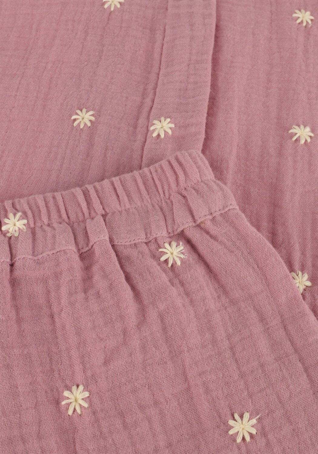 PETIT BLUSH Pantalon large WIDE LEG PANTS EMBROIDERY en rose - large