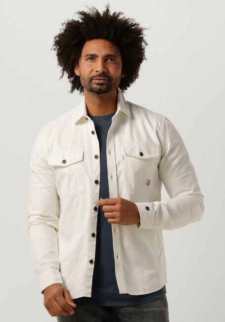 CAST IRON Surchemise LONG SLEEVE SHIRT SLUB TWILL OVERSHIRT REGULAR FIT Blanc - large