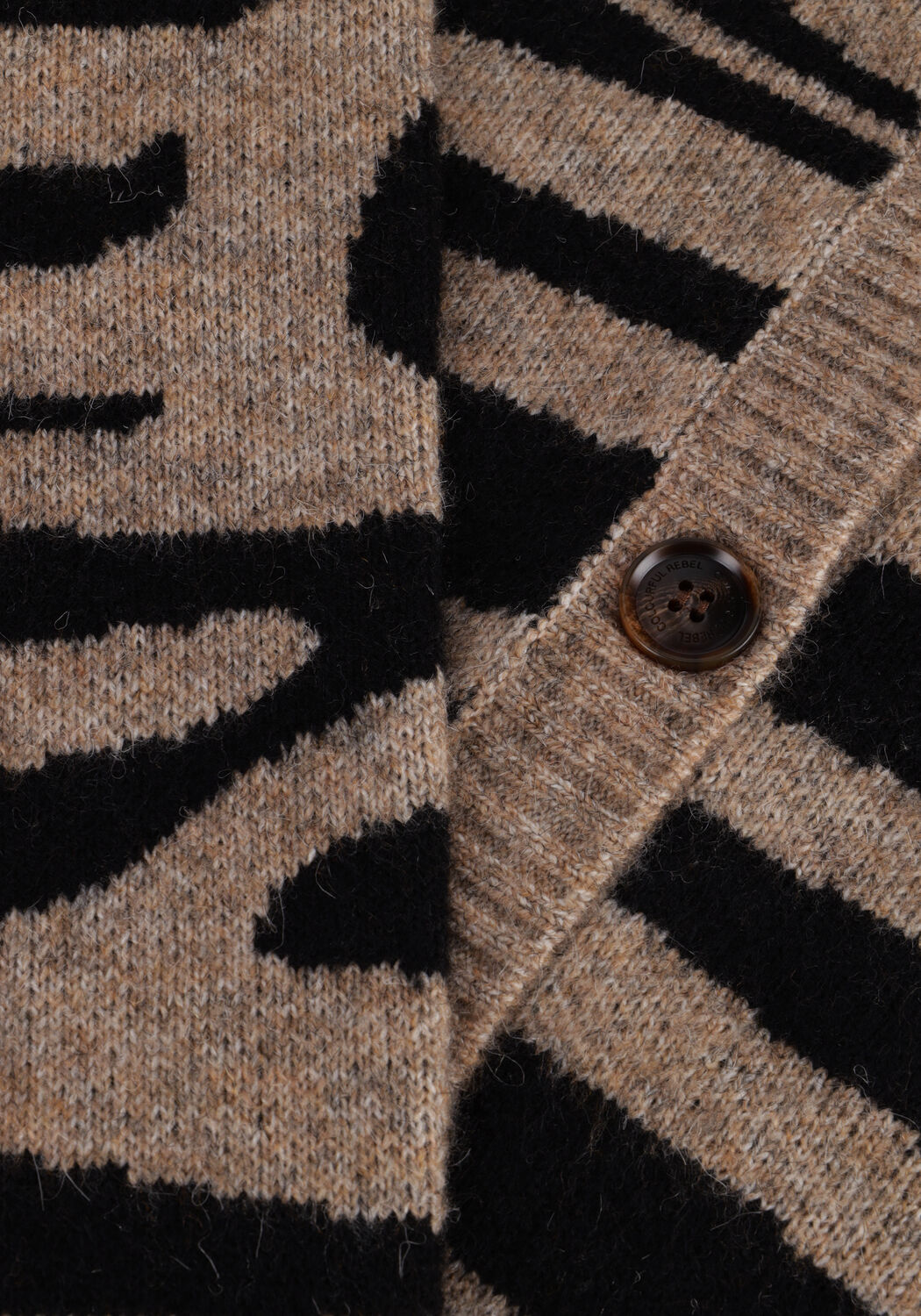 COLOURFUL REBEL Gilet SHARA ZEBRA KNITTED CARDIGAN en marron - large