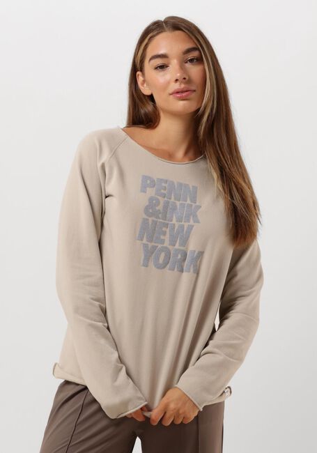 PENN & INK Pull 513 SWEATER PRINT en beige - large