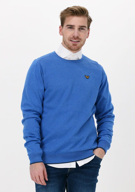 Blauwe PME LEGEND Trui R-NECK COTTON MOULINE - large