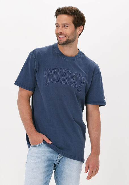 Donkerblauwe TOMMY JEANS T-shirt TJM TONAL TOMMY COLLEGIATE TEE - large