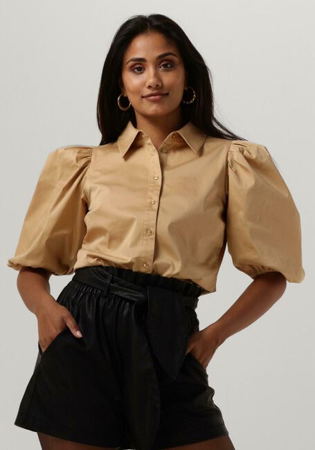 Camel NOTES DU NORD  KIRA SHORT SLEEVE SHIRT - large