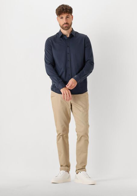 CAST IRON Chemise décontracté LONG SLEEVE SHIRT TWILL JERSEY 2 TONE Bleu foncé - large