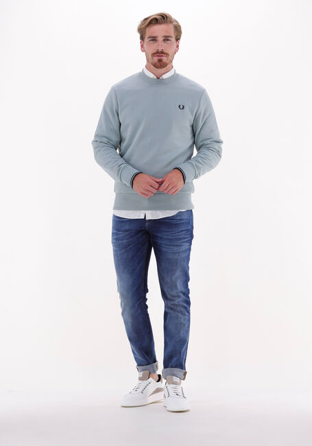 Lichtblauwe FRED PERRY Sweater CREW NECK SWEATSHIRT - large