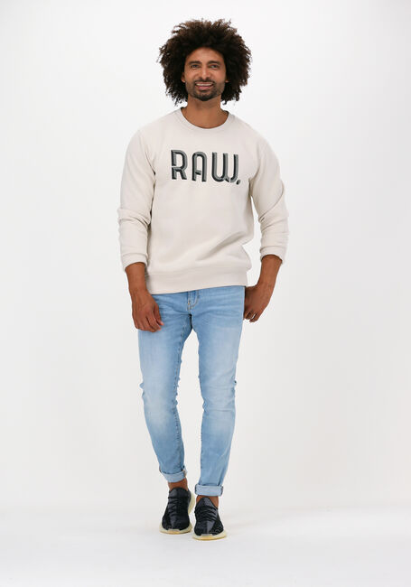 Gebroken wit G-STAR RAW Sweater A971 - ASHOR SWEAT R- 3D RAW. - large