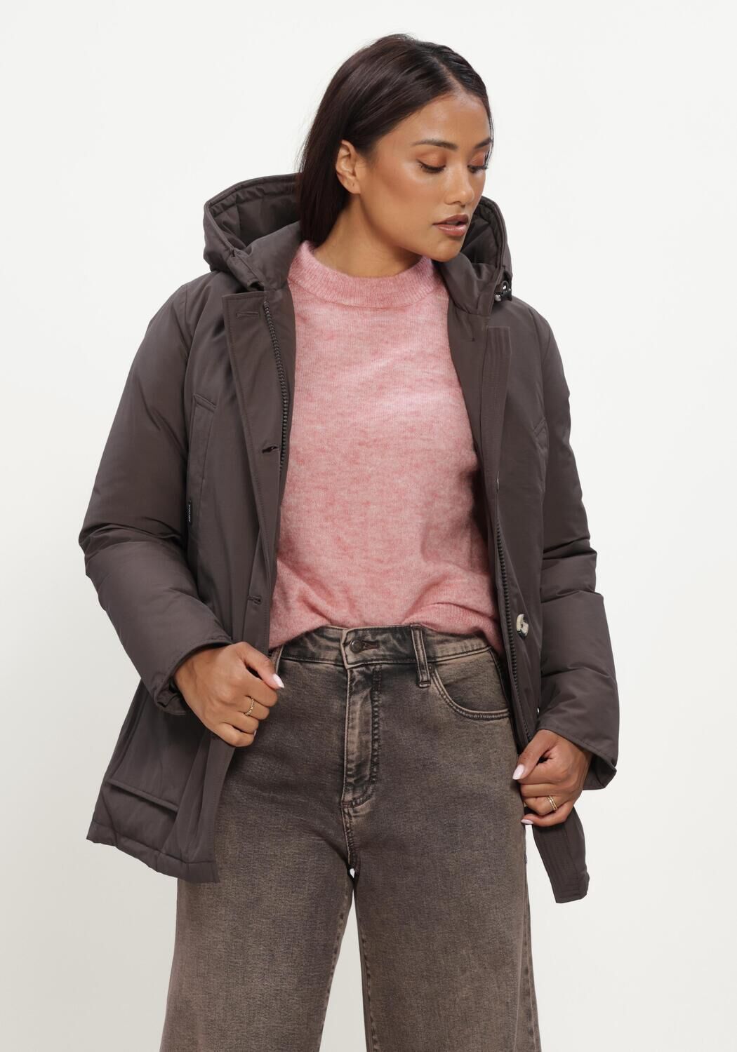 Taupe AIRFORCE Gewatteerde jas 4 POCKET PARKA - large