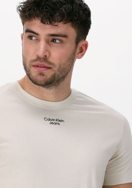 CALVIN KLEIN T-shirt STACKED LOGO TEE Blanc - large