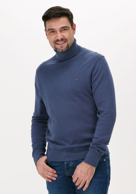 Blauwe TOMMY HILFIGER Coltrui PIMA COTTON CASHMERE ROLL NECK - large