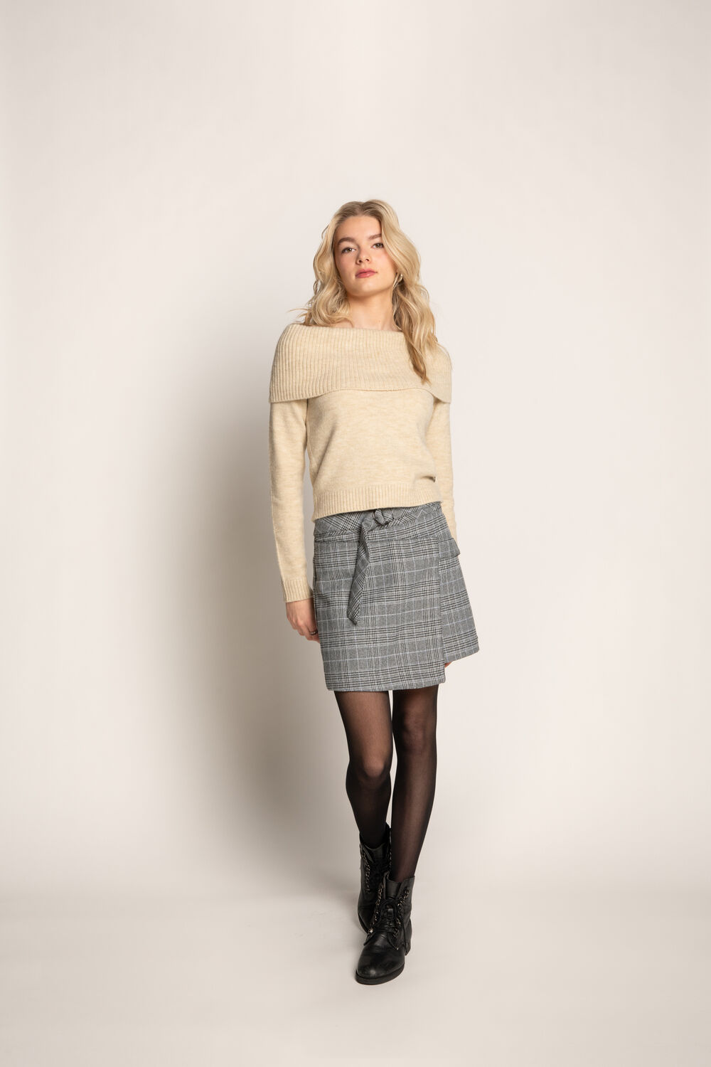 Beige FRANKIE & LIBERTY Trui PATRICIA KNITTED SWEATER - large