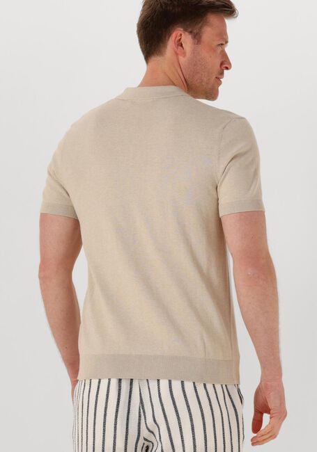 SELECTED HOMME Polo SLHBERG SS KNIT POLO NOOS en beige - large