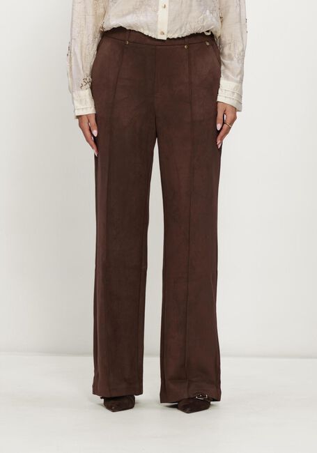 NUKUS Pantalon large JILL PANTS SUEDINE en marron - large