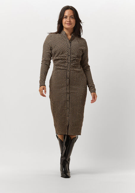 NOTES DU NORD Robe midi EMMI TIGHT DRESS en camel - large