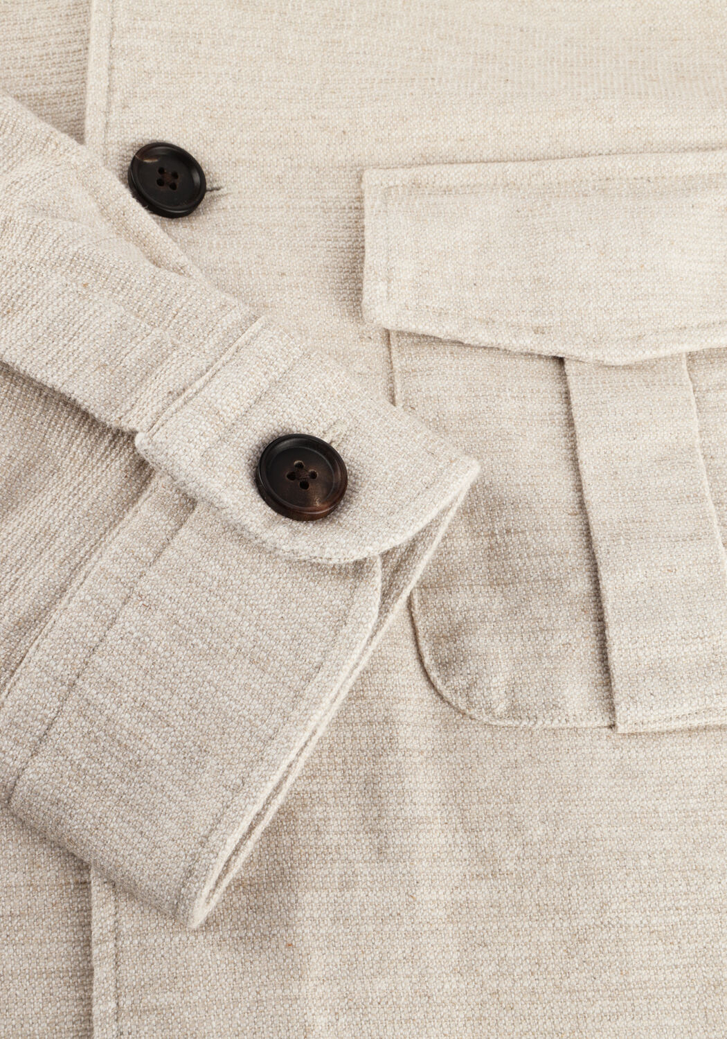 Beige PROFUOMO  OVERSHIRT CO/LIN - large