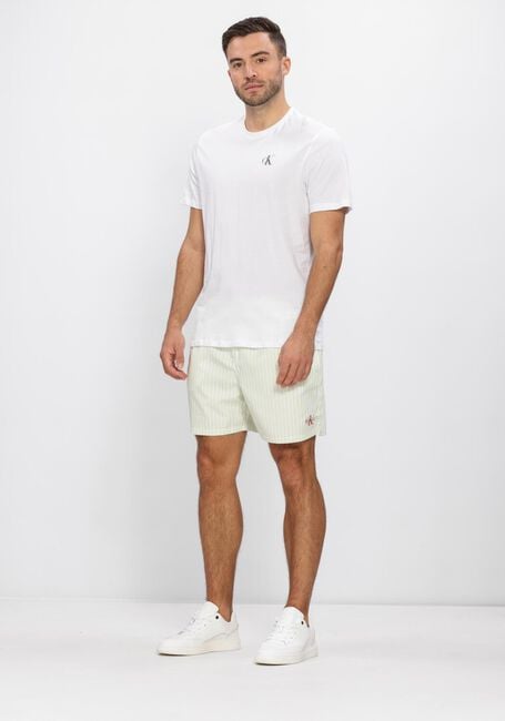 CALVIN KLEIN T-shirt SS 30S CLASSIC BACK MONOLOGO TEE en blanc - large