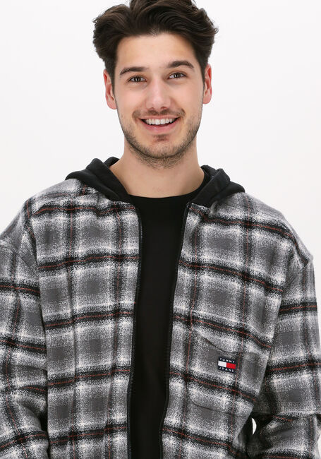 TOMMY JEANS Jack TJM HOODED CHECK OVERSHIRT en gris - large